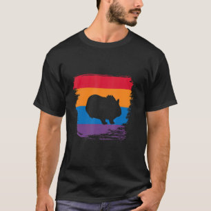 モルモット国旗の影のシルエッカラフルト Tシャツ