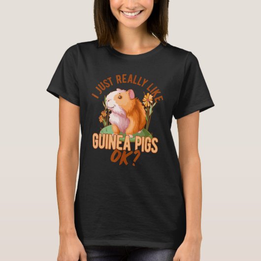 モルモット大好きです モルモットを飼う人 Tシャツ (正面)