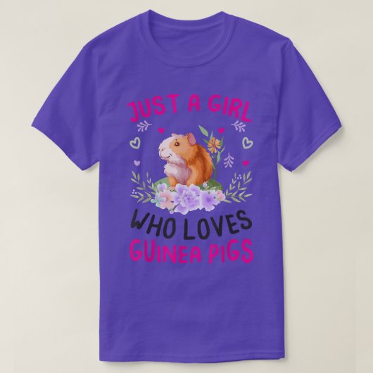 モルモット好きの女の子 Tシャツ (デザイン正面)