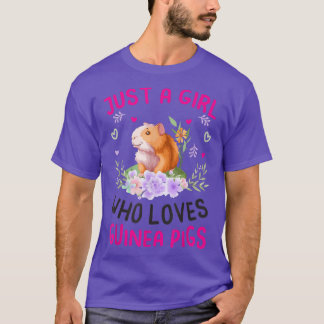 モルモット好きの女の子 Tシャツ