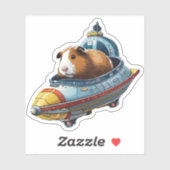 モルモット宇宙!スタイリッシュレトロ宇宙船 シール (シート)