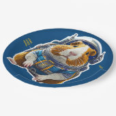 モルモット宇宙!レトロ宇宙飛行士エクスプローラー ペーパープレート (アングル)