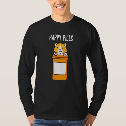 モルモット幸せなピルズモルモット Tシャツ (正面)