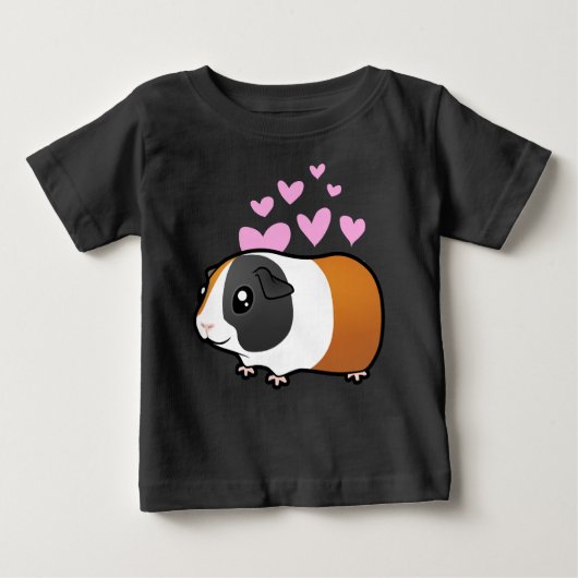 モルモット愛（なめらかな髪） ベビーTシャツ (正面)