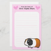 モルモット愛(滑らかな毛) 便箋 (正面/裏面)