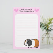 モルモット愛(滑らかな毛) 便箋 (スタンド正面)