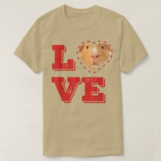 モルモット愛Love Love Love Everyone In L Tシャツ (デザイン正面)
