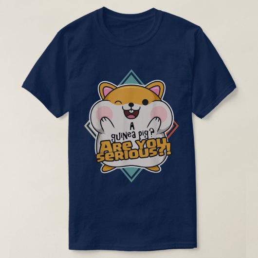 モルモット本気だ!ハムスター引用文 Tシャツ (デザイン正面)
