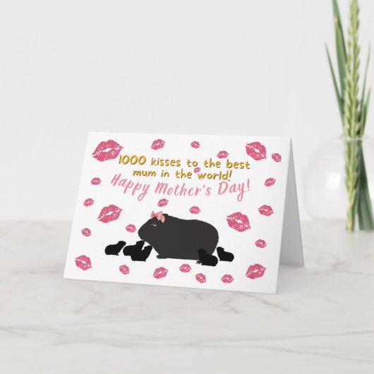 モルモット母のデイカード サンキューカード (正面)