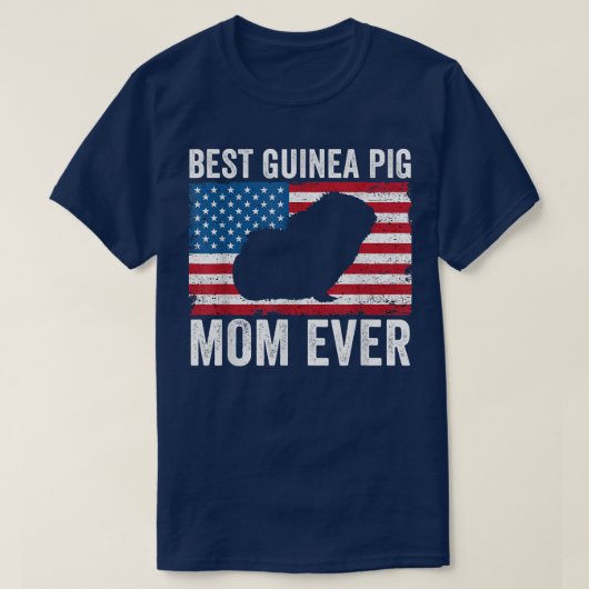 モルモット母アメリカ国旗おもしろいモルモット愛 Tシャツ (デザイン正面)