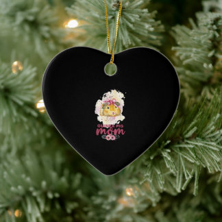 モルモット母フローラモーズデイとクリスマスプレゼント セラミックオーナメント