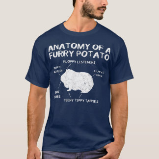 モルモット毛皮のポテトおもしろいペットGifの解剖学 Tシャツ