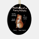 モルモット毛皮のポテトペットおもしろいの解剖学 セラミックオーナメント (右)