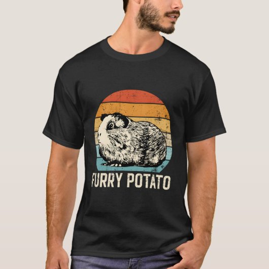 モルモット毛皮ポテトモルモット Tシャツ (正面)