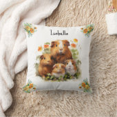 モルモット海の花かわいいパーソナライズされた クッション (ブランケット)