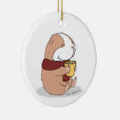 モルモット熱いお酒を飲む セラミックオーナメント (右)