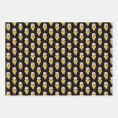 モルモット熱狂するの女の子の誕生日 ラッピングペーパーシート (正面3)