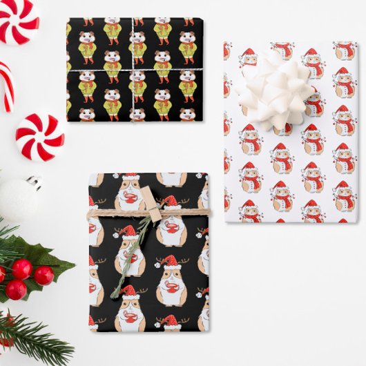 モルモット熱狂するの女の子の誕生日 ラッピングペーパーシート