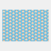 モルモット熱狂するモルモット女の子の誕生日 ラッピングペーパーシート (正面3)