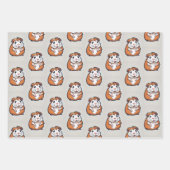 モルモット熱狂するモルモット女の子の誕生日 ラッピングペーパーシート (正面)