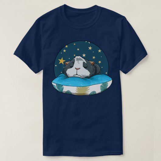 モルモット眠る枕スター眠るプレミアム Tシャツ (デザイン正面)