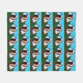 モルモット絵画ズ フリースブランケット (正面(横))