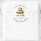 モルモット肉農業ラベル ラウンドシール (バッグ)