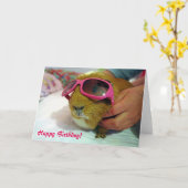 モルモット誕生日カード カード (黄色い花)