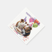 モルモット誕生日パーティー スタンダードカクテルナプキン (角)