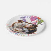 モルモット誕生日パーティーRound ペーパープレート (アングル)