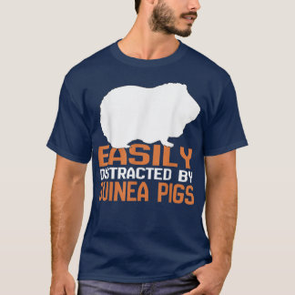 モルモット豚の豚の恋人に簡単に気を取られる Tシャツ
