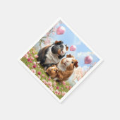 モルモット赤ちゃんシャワー スタンダードカクテルナプキン (角)