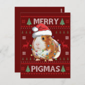 モルモット醜いクリスマスセーターメリーピグマ ポストカード (正面/裏面)