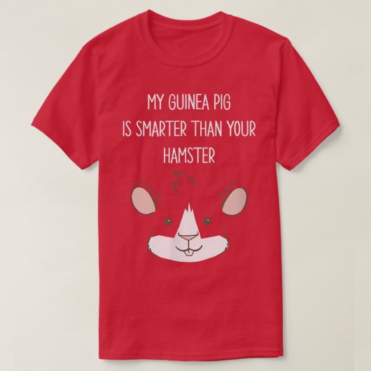 モルモット頭が切れるはおもしろい知性がある動物 Tシャツ (デザイン正面)