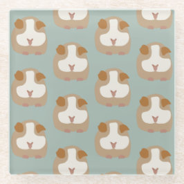 モルモット顔 ガラスコースター