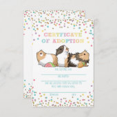 モルモット養子縁組証明書を取得する エンクロージャーカード (正面/裏面)