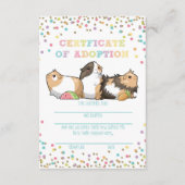 モルモット養子縁組証明書を取得する エンクロージャーカード (正面)