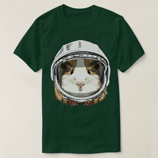 モルモット齧歯動物宇宙飛行士宇宙野生動物 Tシャツ (デザイン正面)