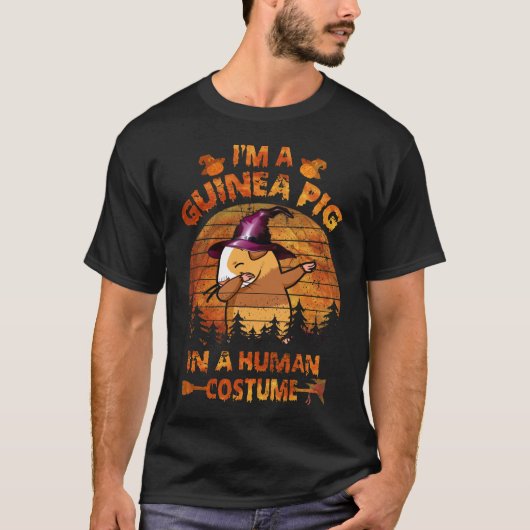 モルモット2匹のハロウィーン仮装グッズ 人間用 Tシャツ (正面)