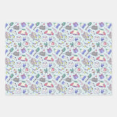 モルモット3のクリスマスパターンセット ラッピングペーパーシート (正面)