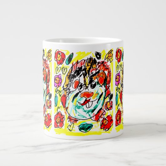 モルモット かわいい ジャンボコーヒーマグカップ (正面)
