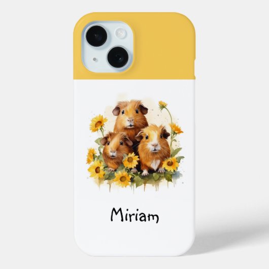 モルモット かわいい テンジクネズミ 幻想的な 水彩画 Case-Mate iPhoneケース (裏面)