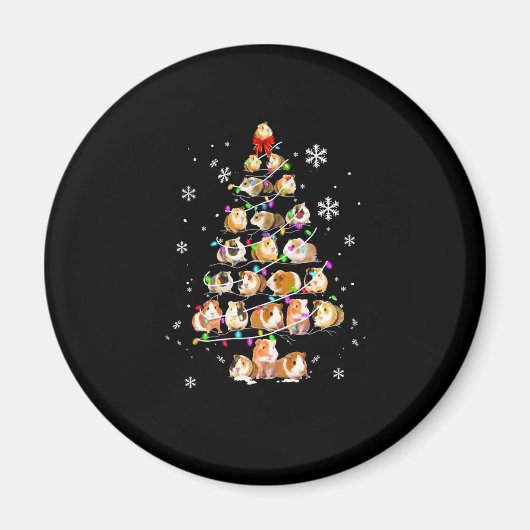 モルモット・ギフト |メリークリスマスモルモット マグネット (正面)