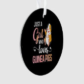 モルモット・ギフト |モルモットを愛する女の子 オーナメント (正面)