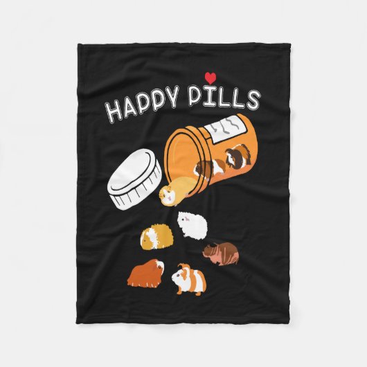 モルモット・ギフト | Happy Pillsモルモット フリースブランケット (正面)