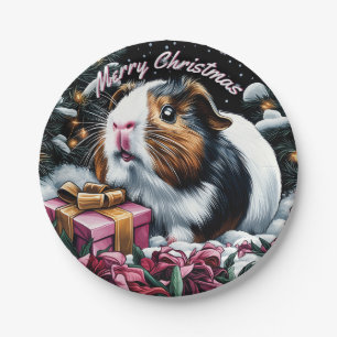モルモット・クリスマス ペーパープレート