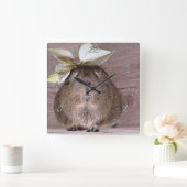 モルモット スクエア壁時計 (ホーム)