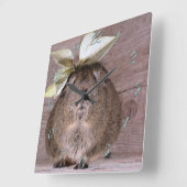 モルモット スクエア壁時計 (傾斜)