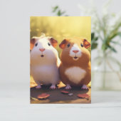 モルモット テーマ かわいい デザイン サンキューカード (スタンド正面)
