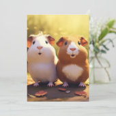 モルモット テーマ デザイン かわいい 招待状 (スタンド正面)